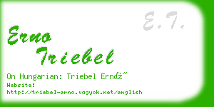 erno triebel business card